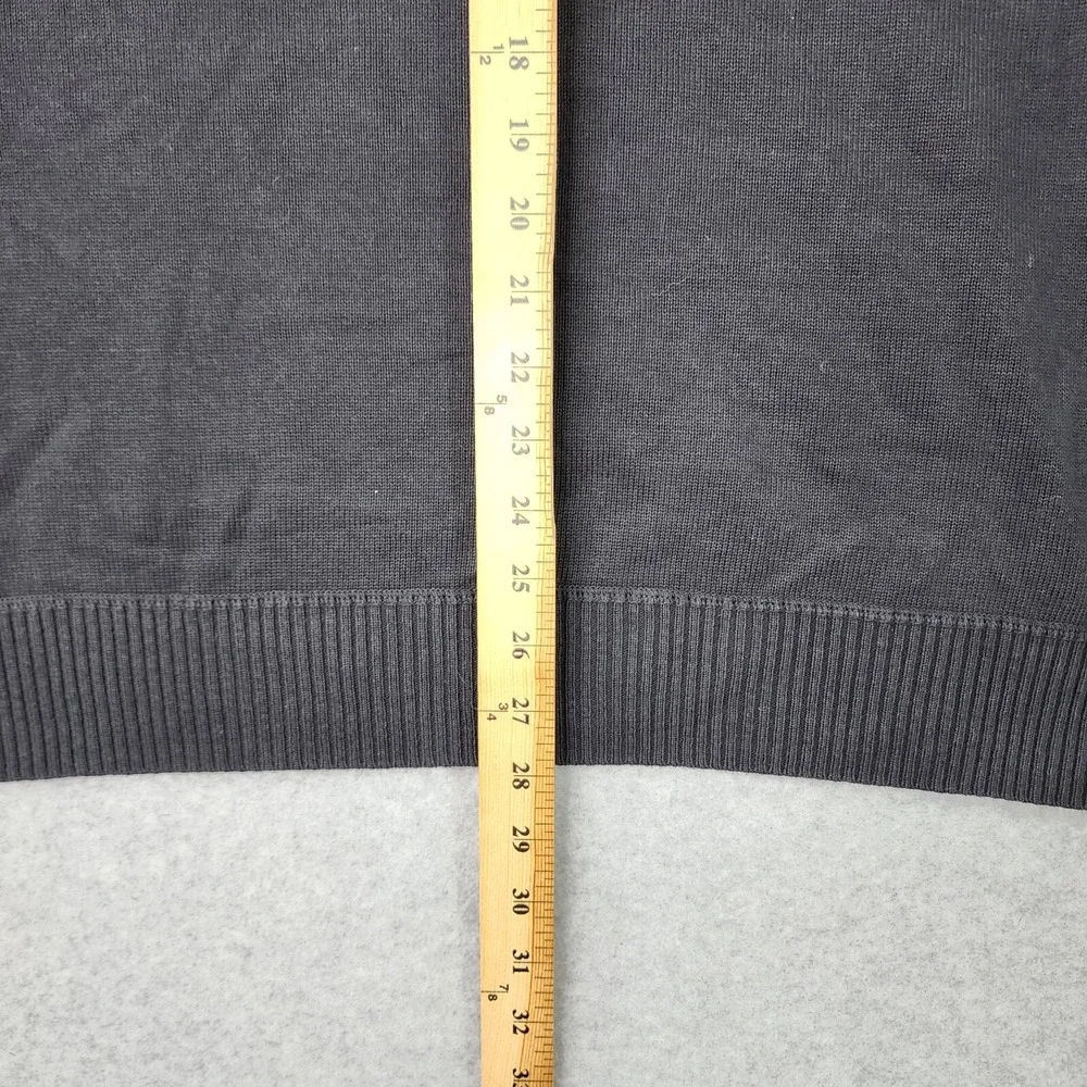 Oscar de la Renta Pullover Sweater Mens Size XL‎ 1/4 Zip Up Long Sleeve Black